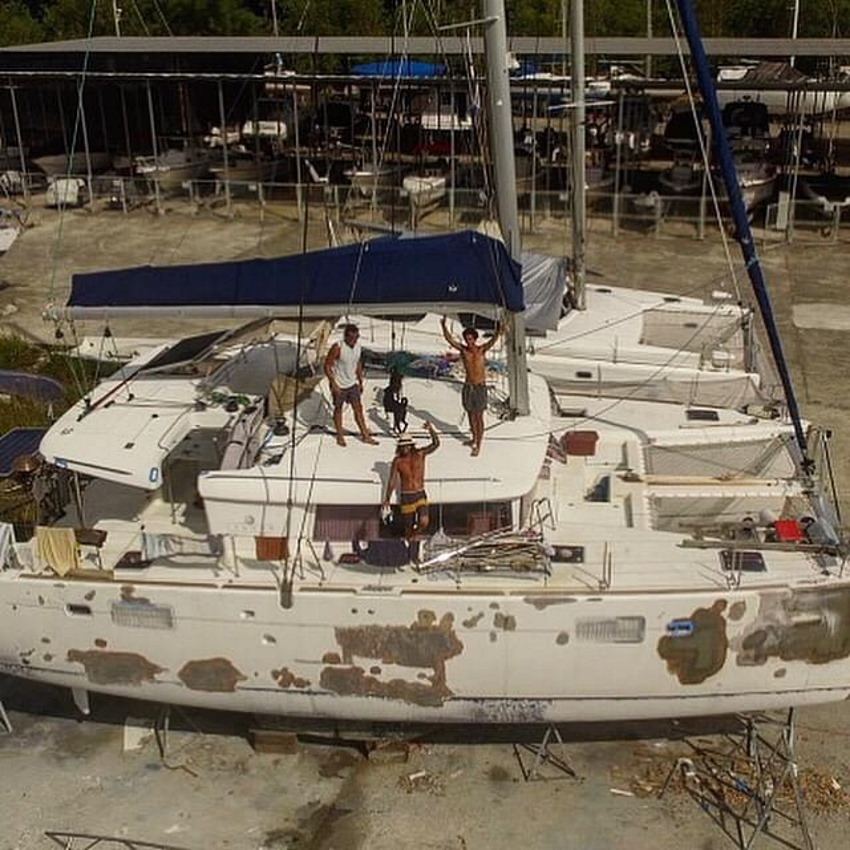 hurricane damaged catamaran for sale