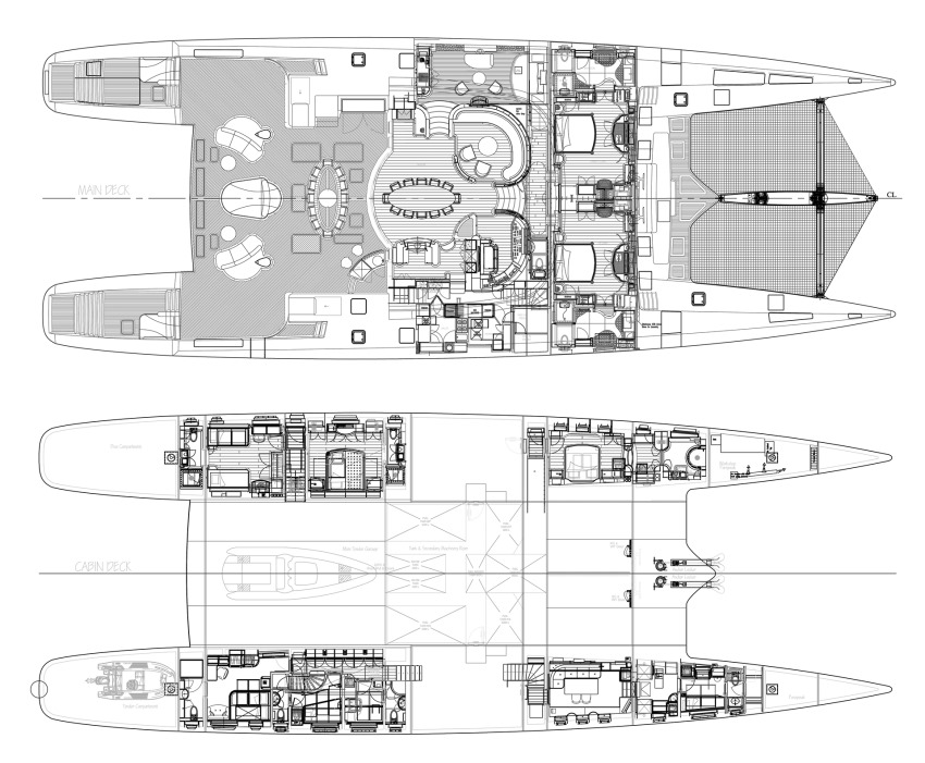 hemisphere catamaran layout